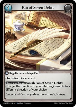 Fan of Seven Debts (011) [Mortal Ambition Starter Decks] Grand Archive Single Weebs of the Shore