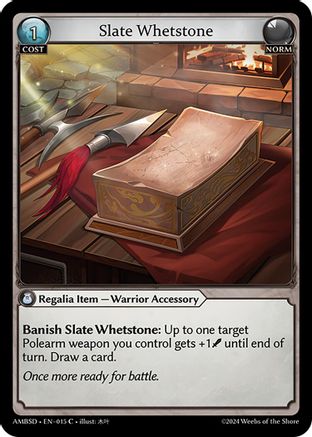 Slate Whetstone (015) [Mortal Ambition Starter Decks] Grand Archive Single Weebs of the Shore