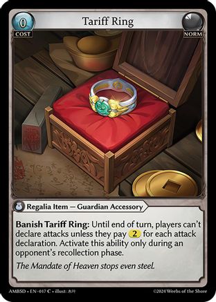 Tariff Ring (017) [Mortal Ambition Starter Decks] Grand Archive Single Weebs of the Shore