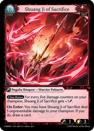 Shuang Ji of Sacrifice (020) [Mortal Ambition Starter Decks] Grand Archive Single Weebs of the Shore