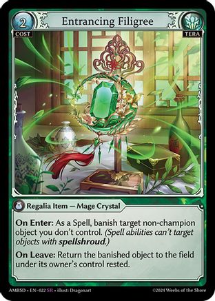Entrancing Filigree (022) [Mortal Ambition Starter Decks] Grand Archive Single Weebs of the Shore