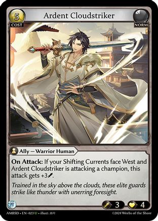 Ardent Cloudstriker (023) [Mortal Ambition Starter Decks] Grand Archive Single Weebs of the Shore