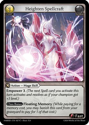 Heighten Spellcraft (027) [Mortal Ambition Starter Decks] Grand Archive Single Weebs of the Shore