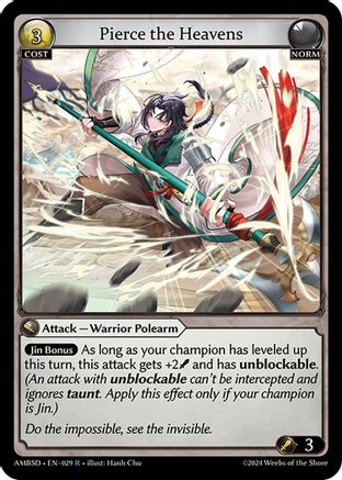 Pierce the Heavens (029) [Mortal Ambition Starter Decks] Grand Archive Single Weebs of the Shore