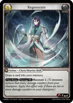 Regenerate (030) [Mortal Ambition Starter Decks] Grand Archive Single Weebs of the Shore