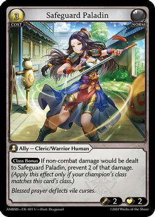 Safeguard Paladin (031) [Mortal Ambition Starter Decks] Grand Archive Single Weebs of the Shore