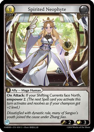 Spirited Neophyte (034) [Mortal Ambition Starter Decks] Grand Archive Single Weebs of the Shore