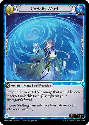 Coriolis Ward (039) [Mortal Ambition Starter Decks] Grand Archive Single Weebs of the Shore