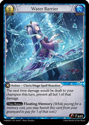 Water Barrier (044) [Mortal Ambition Starter Decks] Grand Archive Single Weebs of the Shore