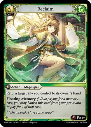 Reclaim (048) [Mortal Ambition Starter Decks] Grand Archive Single Weebs of the Shore