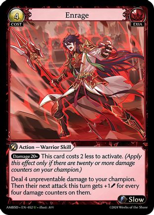 Enrage (052) [Mortal Ambition Starter Decks] Grand Archive Single Weebs of the Shore