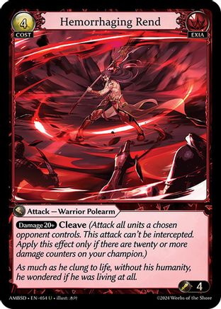 Hemorrhaging Rend (054) [Mortal Ambition Starter Decks] Grand Archive Single Weebs of the Shore