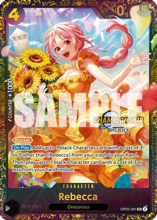 Rebecca (October Championship 2024 Online Regional) (OP05-091) [One Piece Promotion Cards] Foil One Piece Single Bandai