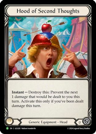 Hood of Second Thoughts - LGS320 (LGS320)  [Flesh and Blood: Promo Cards] Flesh And Blood Single Flesh and Blood   