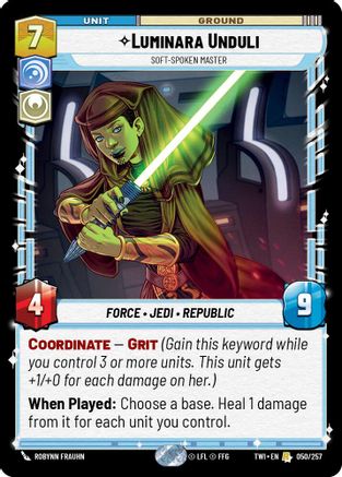 Luminara Unduli - Soft-Spoken Master (050/257) [Twilight of the Republic] Star Wars: Unlimited Single Disney