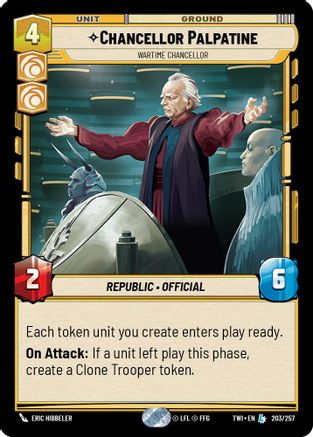 Chancellor Palpatine - Wartime Chancellor (203/257) [Twilight of the Republic] Foil Star Wars: Unlimited Single Disney