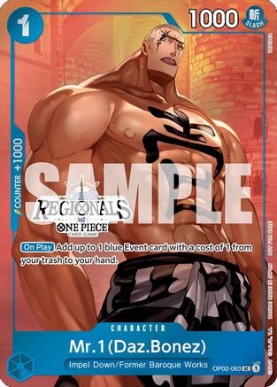 Mr.1 (Daz.Bonez) (Online Regional 2024 Vol. 3) (OP02-063) [One Piece Promotion Cards] One Piece Single Bandai