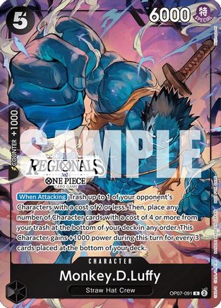 Monkey.D.Luffy (091) (Online Regional 2024 Vol. 3) (OP07-091) [One Piece Promotion Cards] One Piece Single Bandai