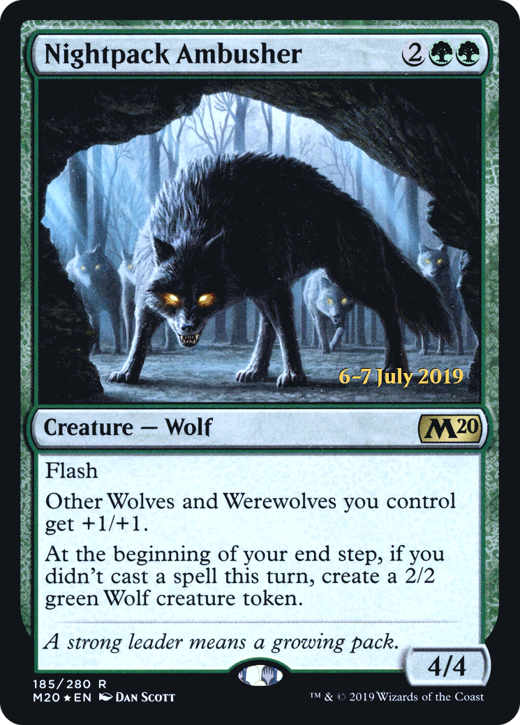 Nightpack Ambusher (PRE-185) [Core Set 2020 Promos] Foil MTG Single Wizards of the Coast