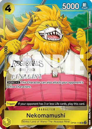 Nekomamushi (Online Regional 2024 Vol. 3) [Finalist] (OP06-110) [One Piece Promotion Cards] Foil One Piece Single Bandai