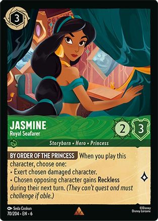Jasmine - Royal Seafarer (70/204) [Azurite Sea] Cold Foil Lorcana Single Disney