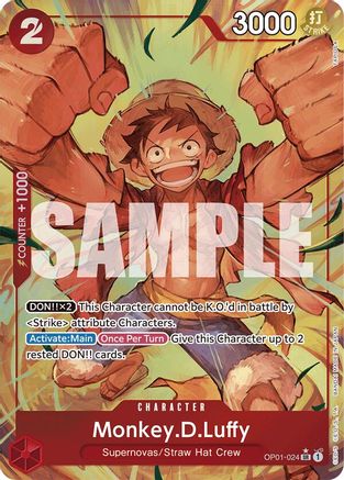 Monkey.D.Luffy (OP01-024) (Alternate Art) (OP01-024) [Premium Booster -The Best-] Foil One Piece Single Bandai