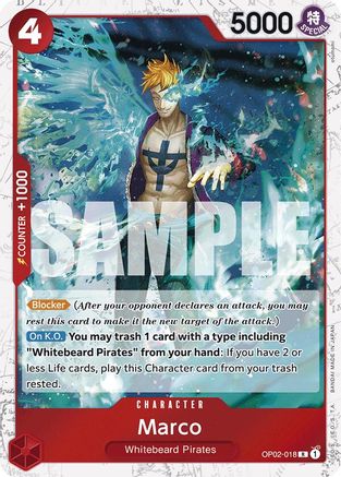 Marco (Jolly Roger Foil) (OP02-018) [Premium Booster -The Best-] Foil One Piece Single Bandai