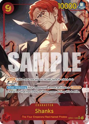 Shanks (OP01-120) (Alternate Art) (OP01-120) [Premium Booster -The Best-] Foil One Piece Single Bandai