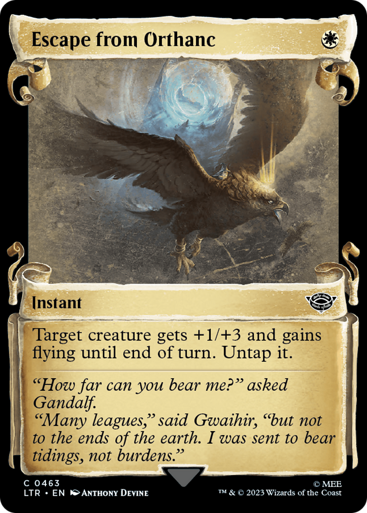 Escape from Orthanc (Showcase Scrolls) (LTR-463) [The Lord of the Rings: Tales of Middle-earth] (Showcase) Foil MTG Single Wizards of the Coast