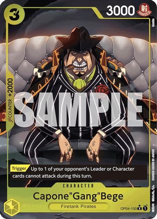Capone"Gang"Bege (OP04-100) (Alternate Art) (OP04-100) [Premium Booster -The Best-] Foil One Piece Single Bandai