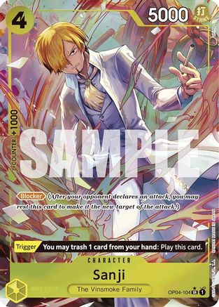 Sanji (OP04-104) (Alternate Art) (OP04-104) [Premium Booster -The Best-] Foil One Piece Single Bandai