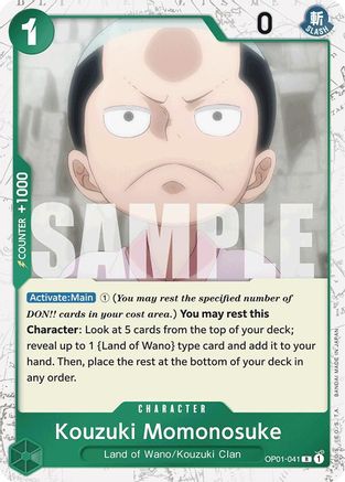 Kouzuki Momonosuke (Jolly Roger Foil) (OP01-041) [Premium Booster -The Best-] Foil One Piece Single Bandai