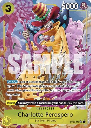 Charlotte Perospero (Alternate Art) (OP03-113) [Premium Booster -The Best-] Foil One Piece Single Bandai