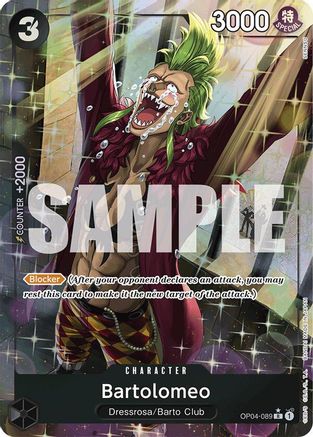 Bartolomeo (OP04-089) (Alternate Art) (OP04-089) [Premium Booster -The Best-] Foil One Piece Single Bandai
