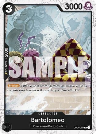 Bartolomeo (OP04-089) (Jolly Roger Foil) (OP04-089) [Premium Booster -The Best-] Foil One Piece Single Bandai