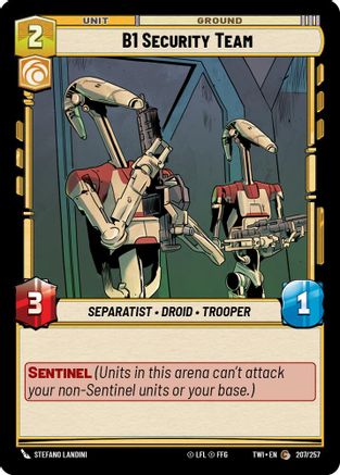 B1 Security Team (207/257) [Twilight of the Republic] Star Wars: Unlimited Single Disney
