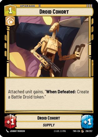 Droid Cohort (218/257) [Twilight of the Republic] Foil Star Wars: Unlimited Single Disney