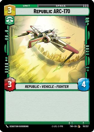 Republic ARC-170 (111/257) [Twilight of the Republic] Foil Star Wars: Unlimited Single Disney
