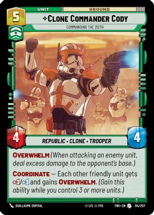 Clone Commander Cody - Commanding the 212th (114/257) [Twilight of the Republic] Foil Star Wars: Unlimited Single Disney