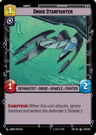 Droid Starfighter (228/257) [Twilight of the Republic] Foil Star Wars: Unlimited Single Disney