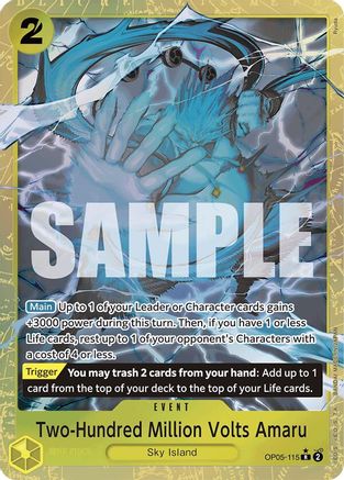 Two-Hundred Million Volts Amaru (Alternate Art) (OP05-115) [Premium Booster -The Best-] Foil One Piece Single Bandai