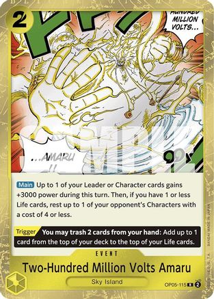 Two-Hundred Million Volts Amaru (Jolly Roger Foil) (OP05-115) [Premium Booster -The Best-] Foil One Piece Single Bandai