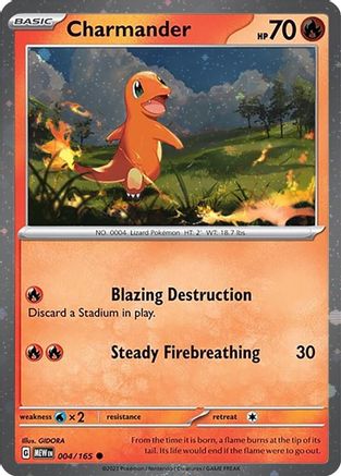 Charmander - 004/165 (Cosmos Holo) Holofoil [Misc: Cards & Products] Pokemon Single Pokémon