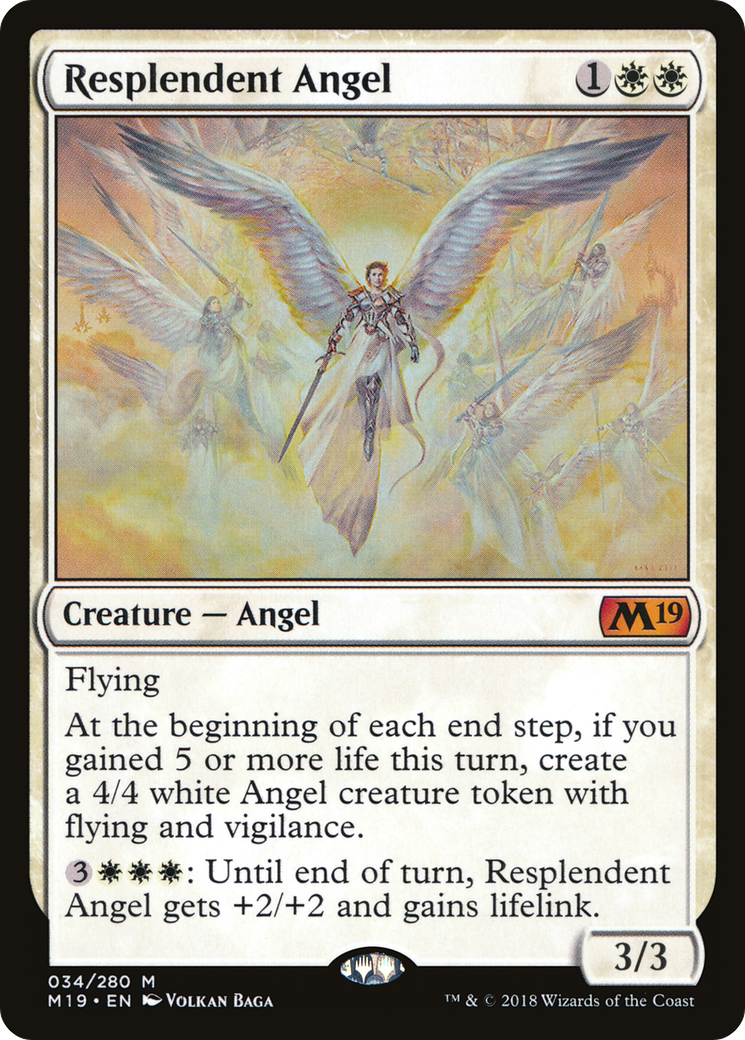 Resplendent Angel [Core Set 2019] MTG Single Magic: The Gathering