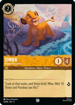 Simba - Happy-Go-Lucky (5/204) [Azurite Sea] Cold Foil Lorcana Single Disney