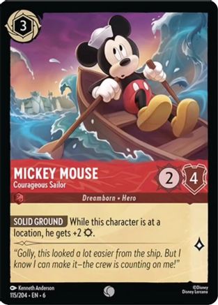 Mickey Mouse - Courageous Sailor (115/204) [Azurite Sea] Cold Foil Lorcana Single Disney