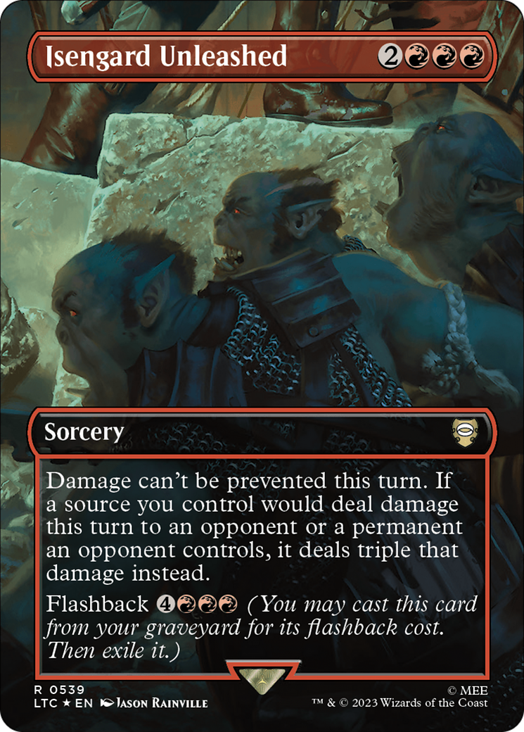 Isengard Unleashed (Surge Foil) (LTC-539) [Tales of Middle-earth Commander] (Borderless) Foil MTG Single Wizards of the Coast