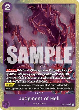 Judgment of Hell (Alternate Art) (OP02-089) [Premium Booster -The Best-] Foil One Piece Single Bandai