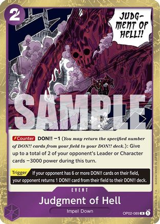 Judgment of Hell (Jolly Roger Foil) (OP02-089) [Premium Booster -The Best-] Foil One Piece Single Bandai