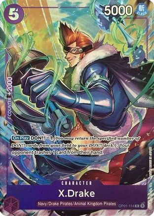 X.Drake (Premium Card Collection -Best Selection Vol. 2-) (OP01-114) [One Piece Promotion Cards] Foil One Piece Single Bandai